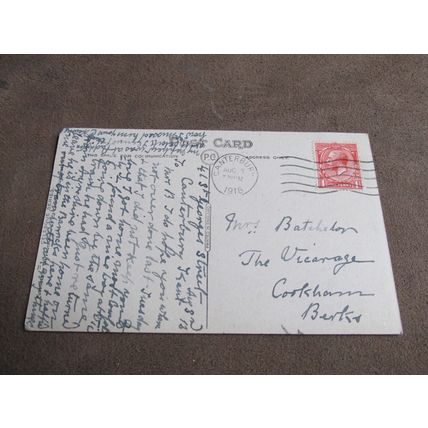 1916 Photochrom Postcard - Man & Cart @ St Martin's Church, Canterbury - Kent