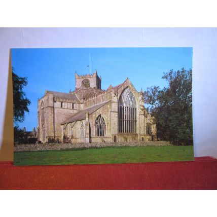 CARTMEL PRIORY, GRANGE-OVER-SANDS, Cumbria unused postcard dated 1987 =