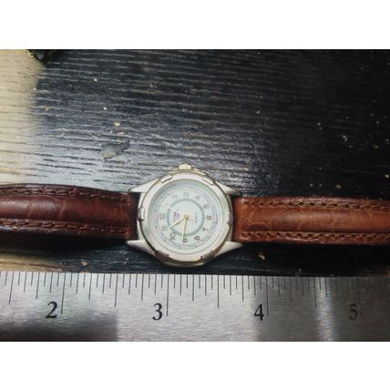 Brittania V-214 BL278 Genuine Leather Quartz Analog Women's Watch New Battery