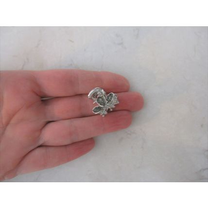 Small mini silver metal gray crystal flower crown hair claw clip bridal clip