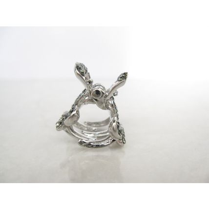 Small mini silver metal gray crystal flower crown hair claw clip bridal clip