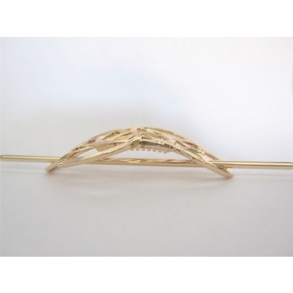 Glold knot metal filigree hair slide stick clip barrette