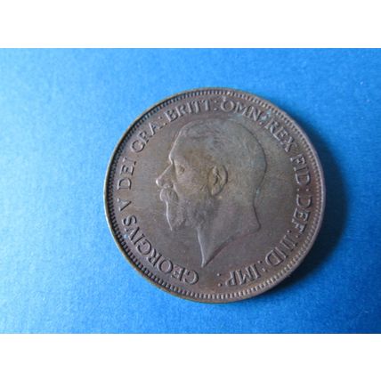 1929 GEORGE V ONE PENNY FREE POST. (bb)