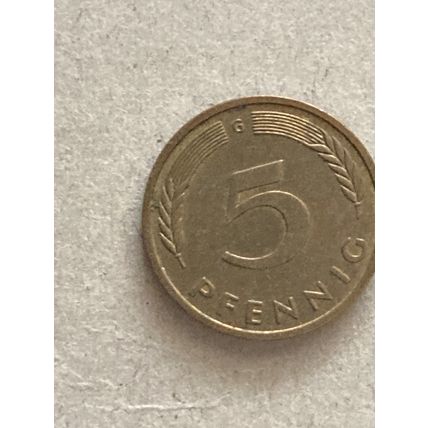 Umlaufmünze Deutschland BRD 5 Pfennig 1980 Münzzeichen G