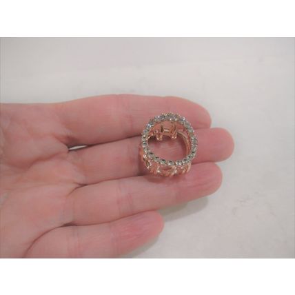 Small mini rose gold circle round shaped hair claw clip with crystals