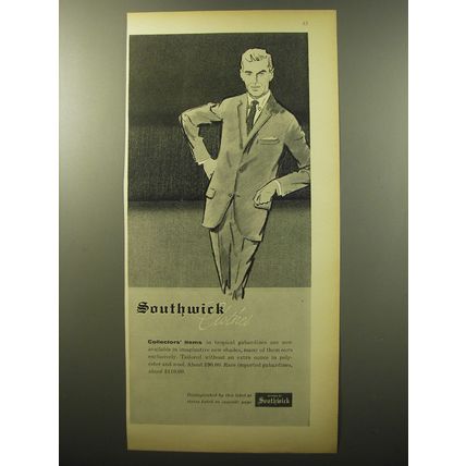1960 Southwick Suits Ad - Collectors' Items