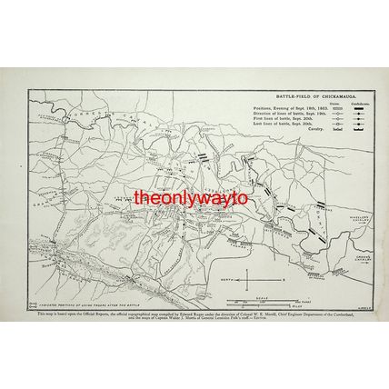 Battlefield Of Chickamauga 1863, Civil War, Book Illustration (Print), 1886/7