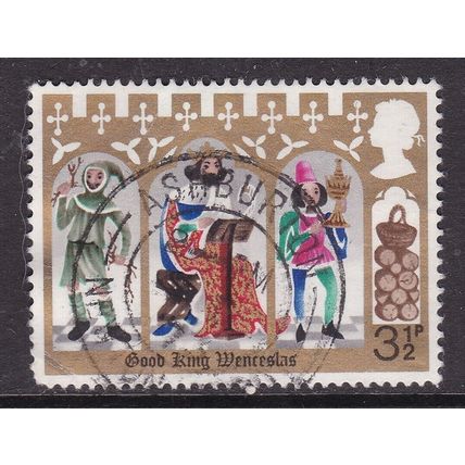 GB Postmark Ashburton 1973 King Wenceslas page and peasant 3.5p VGC