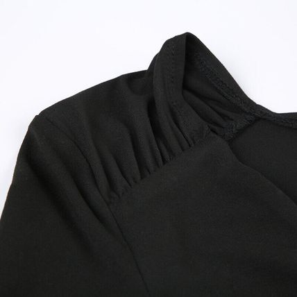 Vintage Y2K Tie-Up Black T-shirt Fold Slim Grunge Crop Top Harajuku Kawaii Tee