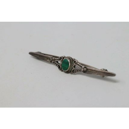 Antique Vintage Edwardian Scottish Agate Sterling Silver Brooch Hallmarked