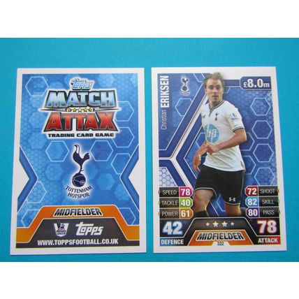 322. Christian Eriksen - Tottenham - Match Attax 2013/14 Football Card EF1