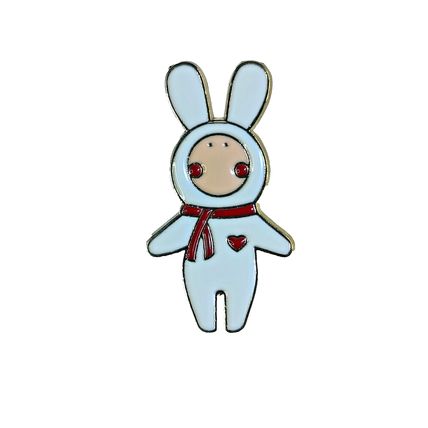 Animals "WHITE RABBIT" Collectable Badge / pin 1.6 cm x 3.1 cm BA147