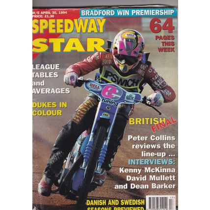 Speedway Star : April 30, 1994. Bradford win Premiership.