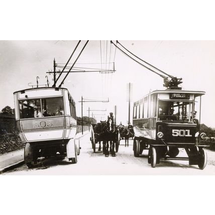 Farnley Tram Leeds Old Transport Old PB Photo Postcard