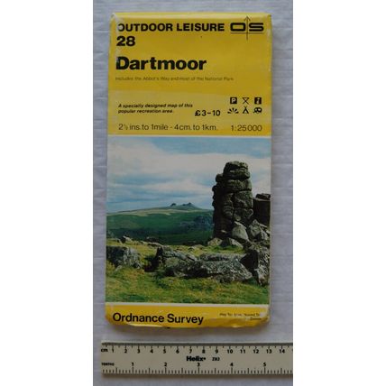 1984 OS Outdoor Leisure Map sheet 28 Dartmoor. Abbot's Way National Pk, 1:25 000