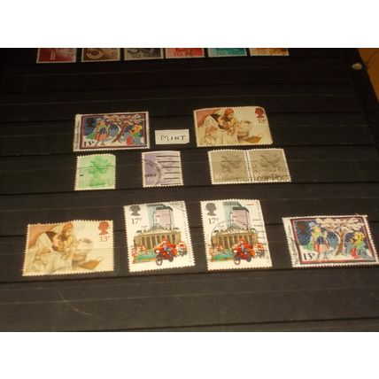 10 BACKPRINTS STAMPS USED 2 PHOTOS