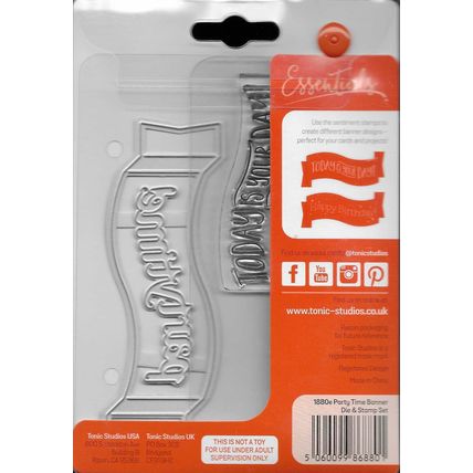 Tonic Studios. Partytime Banner Die & Stamp Set. Die Cutting Cardmaking Crafts