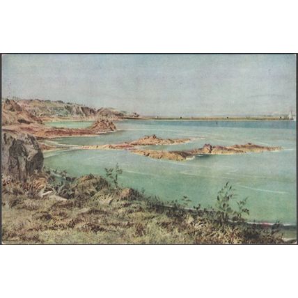 Geffroi's Leap and St Catherine's Breakwater, Jersey, c.1920 - Charles Paine PC