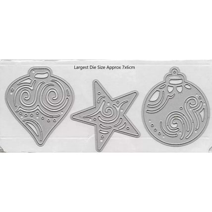 Christmas Bauble Die Set. Die Cutting Cardmaking Scrapbooking Crafts