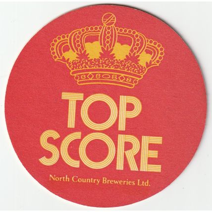 BEER MAT - NORTH COUNTRY BREWERIES - TOP SCORE - (Cat No 004) - (1976)