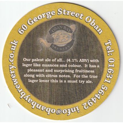 BEER MAT - OBAN BAY BREWERY - SKINNY BLONDE - (Cat No 006) - (2011)