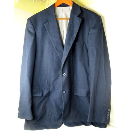 Stafford Essentials Suit Blazer Blue Soft Sport Jacket Coat Size 42L