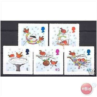 Great Britain 2001 Christmas Xmas Robins Unmounted Mint NHM SG 2238-2242 Stamp