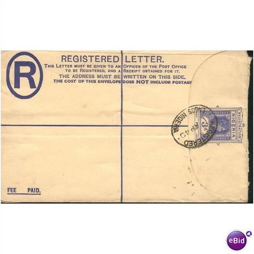 Nigeria Registered Letter 1940 - to England