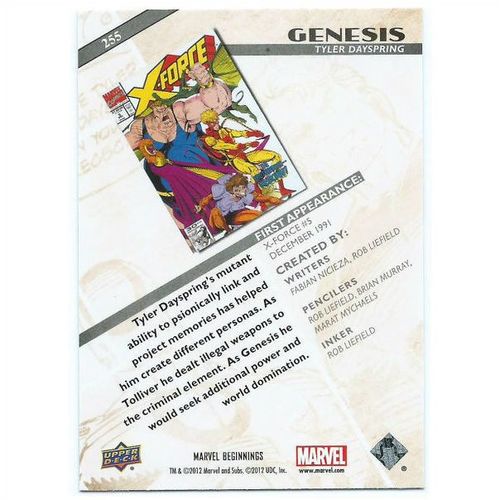 2012 Marvel Beginnings 2 - #255 - Genesis