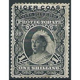 Niger Coast Protect 1894 SG50 1/- Black Mounted Mint ... .