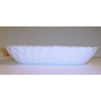 Vintage 60s Indiana Glass Milk Glass Celery Pretzel Serving Dish