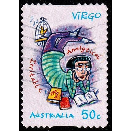 Australia 2007 Zodiac Virgo 50c Used Stamp.