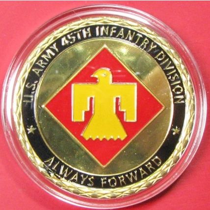US Army, 45th Infantry Division. Challenge Coin. 1.50". 67b.