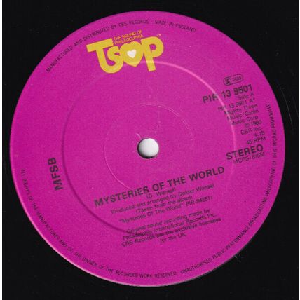 MFSB - MYSTERIES OF THE WORLD, UK, TSOP, 12", PIR 13 9501, '80