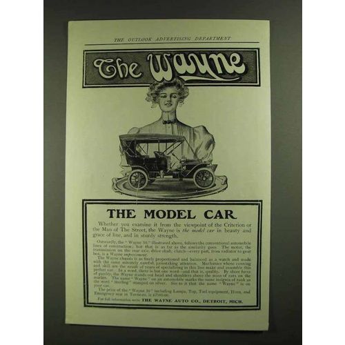 1907 The Wayne 30 Car Ad - The Model Car