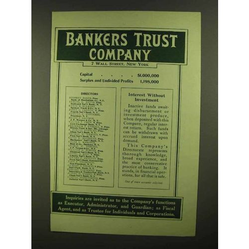 1909 Bankers Trust Company Ad