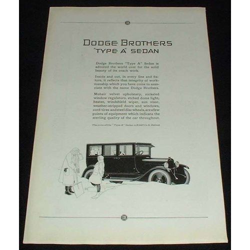 1923 Dodge Type A Sedan Ad, NICE!!