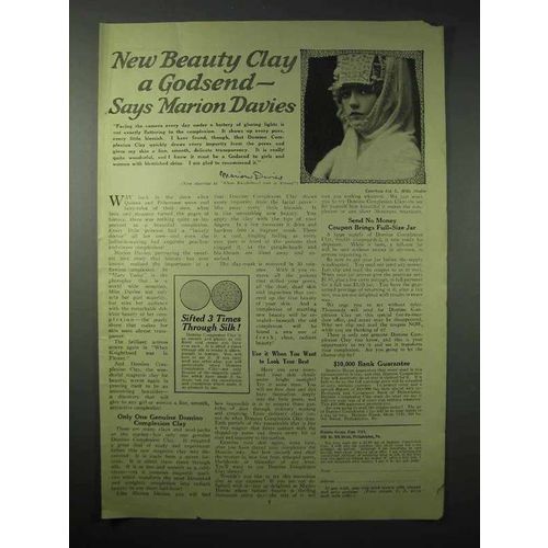 1923 Domino Complexion Clay Ad - Marion Davies