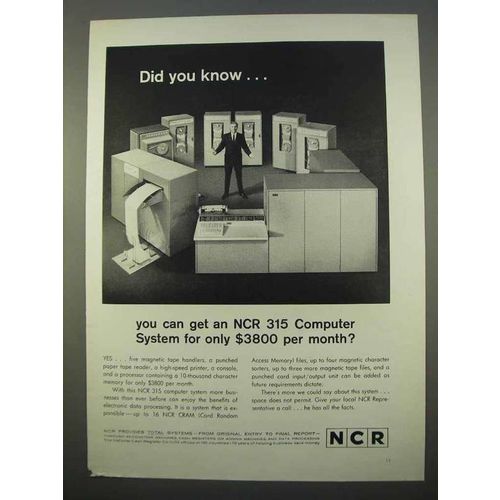 1963 NCR 315 Computer System Ad - Did You Know?