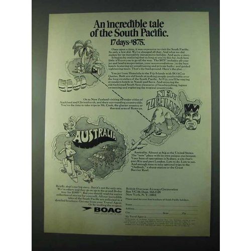 1969 BOAC Airways Ad - Incredible Tale of South Pacific