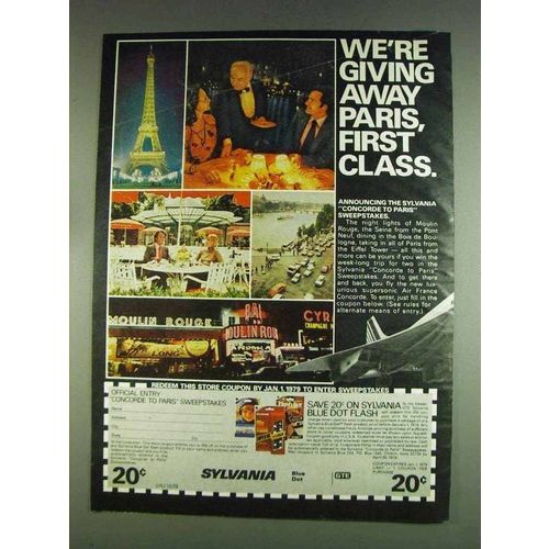 1978 Sylvania Blue Dot Flash Bulbs Ad - Paris