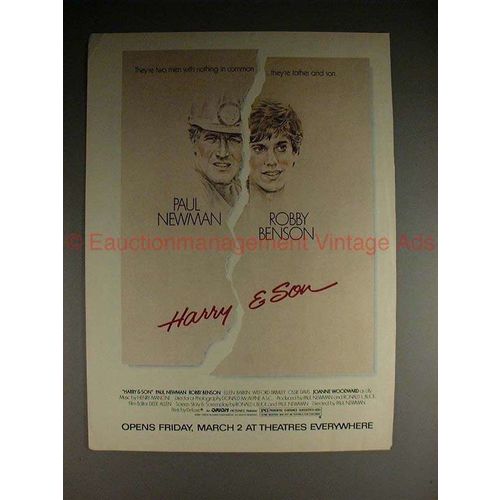 1984 Harry & Son Movie Ad w/ Paul Newman, Robby Benson!