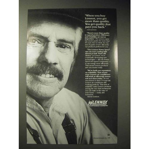 1986 Lennox Air Conditioner Ad - Quality Pays You Back