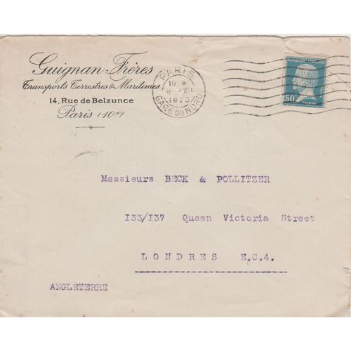 France 1923 Guignan Freres Shipping letter Paris to London see other listings