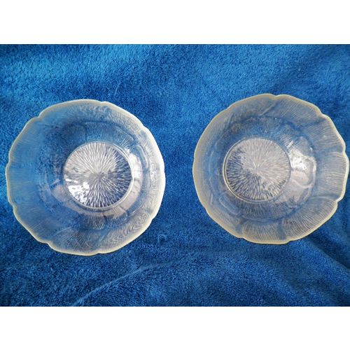 PAIR 6 7/8''DIAMETER SUNFLOWER GLASS BOWLS