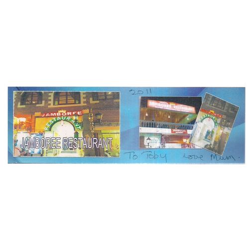 JAMBOREE RESTAURANT, LUXOR, EGYPT.. 2011 USED card bookmark 55 X 170 mm #