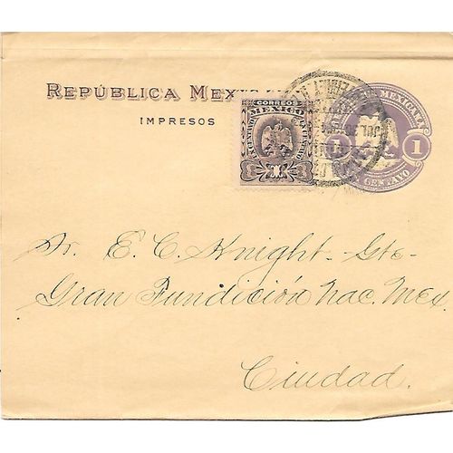 Mexico Postal Wrapper Monteray to Cuidad, 1904