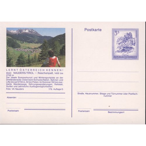 Austria unused - 3s pre-paid - Nauders/Tirol