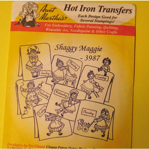 Aunt Martha's Iron Transfer 3987 Shaggy Maggie Crafting Embroidery