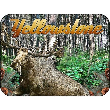 Yellowstone with Moose in Woods Fridge Magnet
